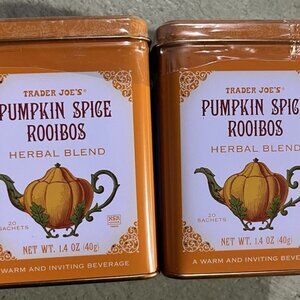 Set of 2 Pumpkin Spice Rooibos Herbal Blend New in Sealed Tin